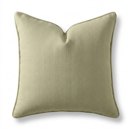 Herringbone-patterned sofa cushion