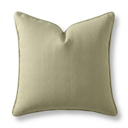 Herringbone-patterned sofa cushion